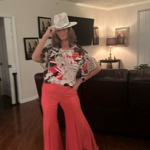 Mermaid  high waisted ruffled dress pants  with Calvin Klein ruffled dress shirt